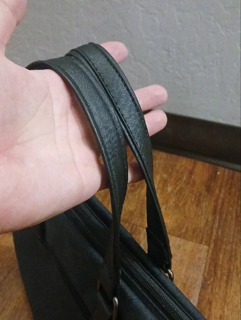 Men's Dark Gray Canvas Briefcase Bag - Versatile Work Tote
